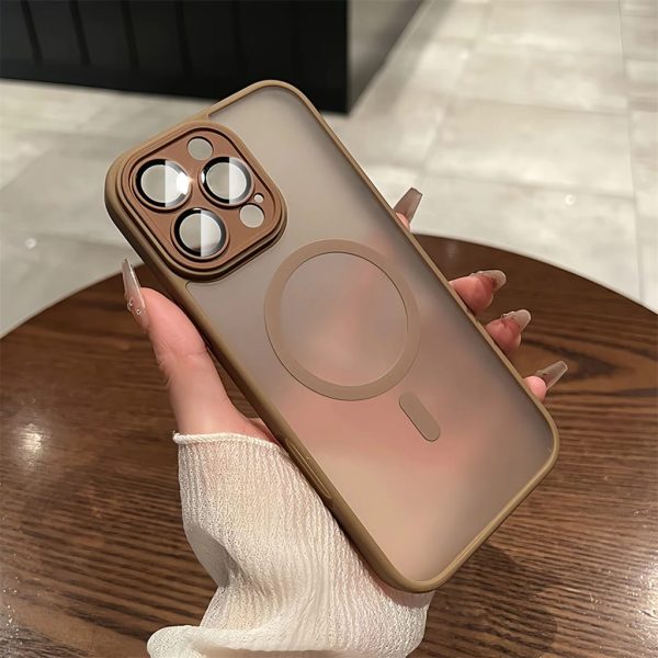 Frosted matte design case with magsafe support and HD camera lens protection