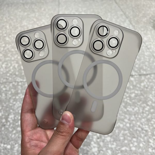 Frameless Ultra thin Magnetic  Wireless Charging support with Lens Protection case for iphone