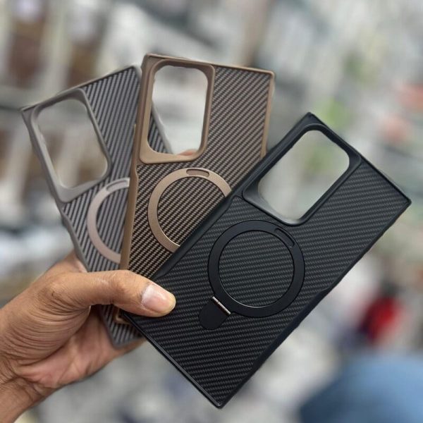 RMO Brand Carbon Design Case With Backstand Wireless Charging Support Available for Samsung