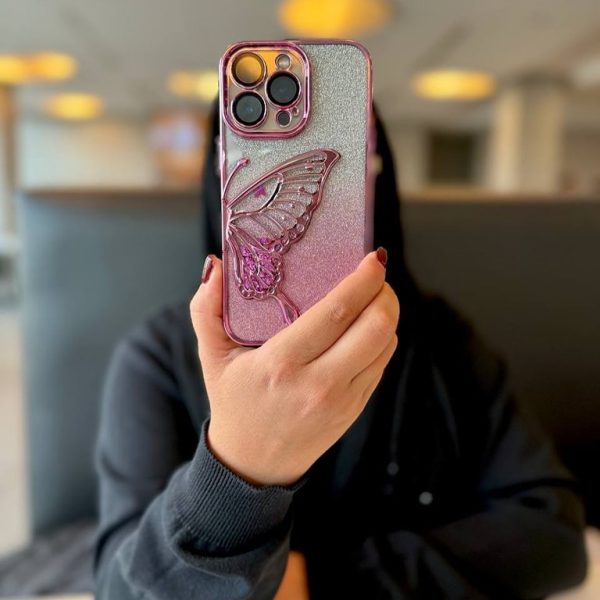 Butterfly Glitter Shining Case With Camera Lens Protection 🦋