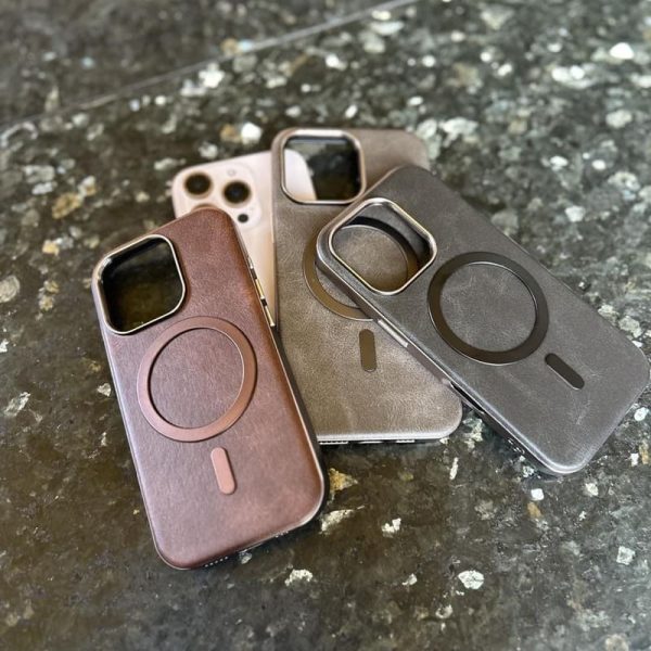 Premium quality Leather case with MagSafe support case for iphone