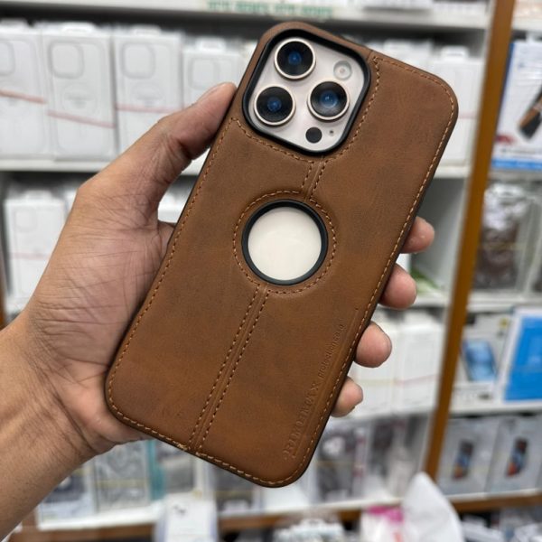 Premium leather case available for iPhone with logo hole