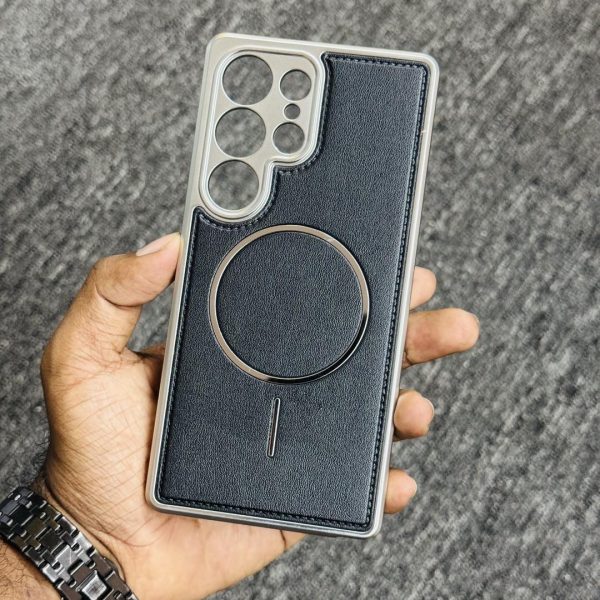 luxury leather case with magsafe support case available for Samsung